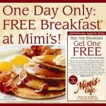BOGO Breakfast at Mimi's Cafe - Wednesday Only