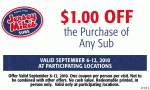 $1 Off at Jersey Mike's Subs