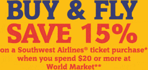 Save 15% on Southwest Airlines Ticket