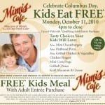 Kids Eat Free at Mimi's Cafe on Columbus Day