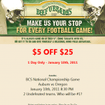 $5 Off $25 at Beef O'Brady's