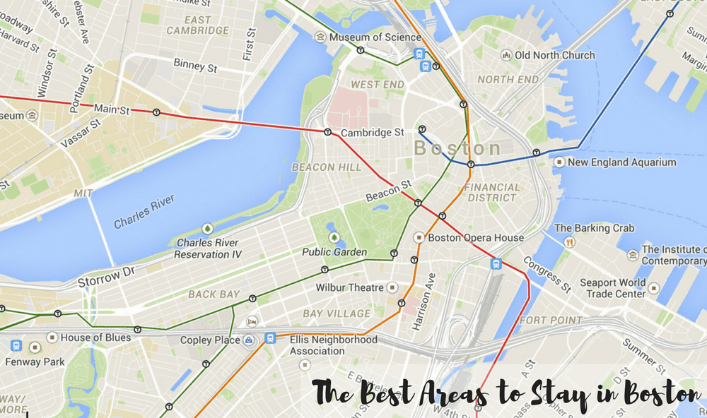 Boston Map for Best Places to Stay in Boston