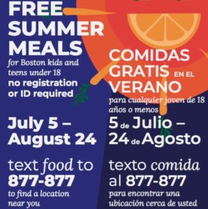 Free Food for Boston Kids for Summer 2018