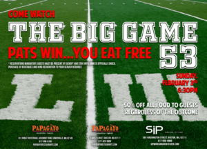 Eat for Free at Papagayo if the Patriots Win