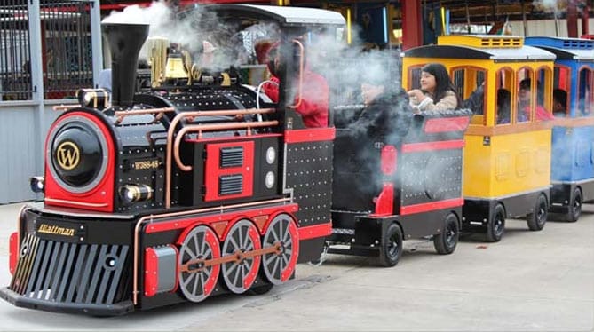 Trackless family train at prairie playland dallas