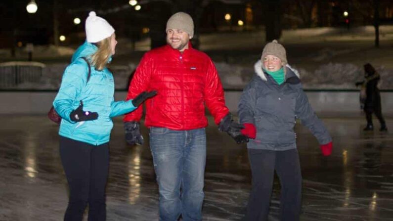 Skating with FRIENDS on the Frog Pond